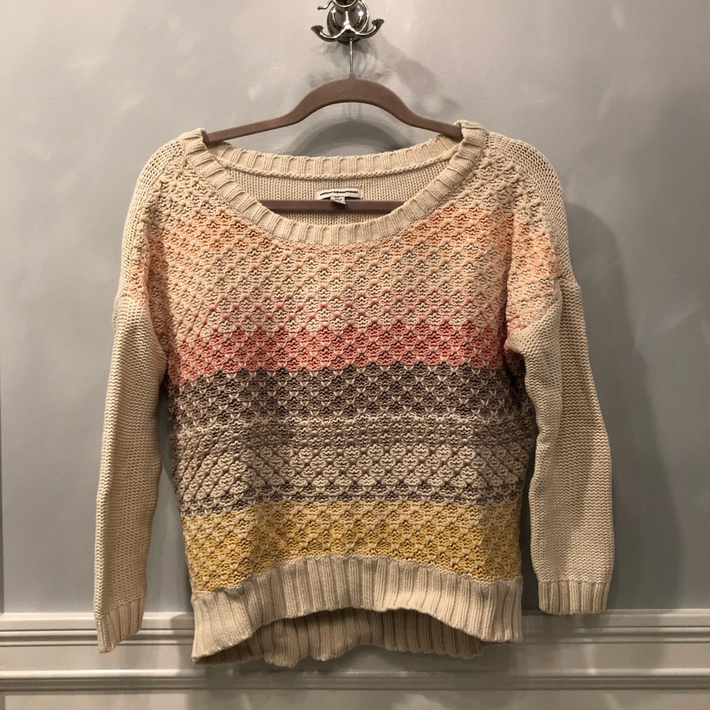American Eagle Outfitters Color Block Sweater S